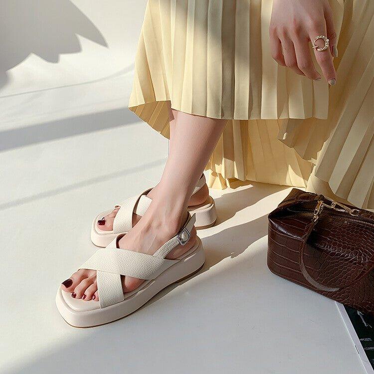 Thick Sole Ladies’ Summer Sandals with Straps