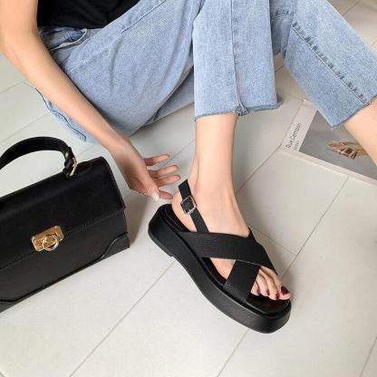Thick Sole Ladies’ Summer Sandals with Straps