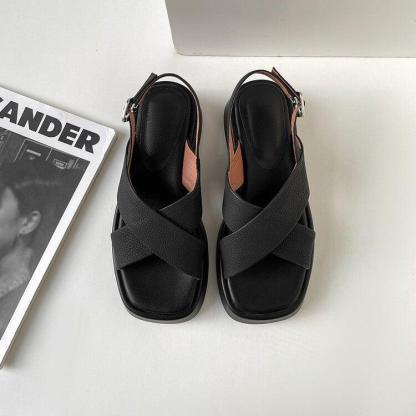 Thick Sole Ladies’ Summer Sandals with Straps