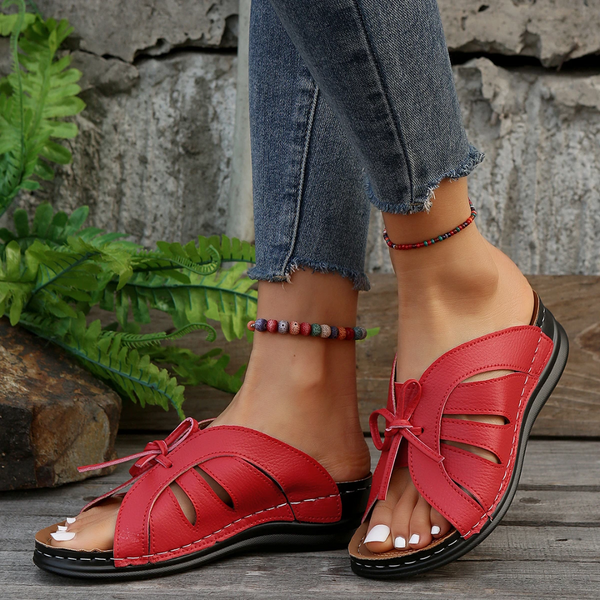 Uniqcomfy Sport Bowknot Arch Support Wedge Sandals