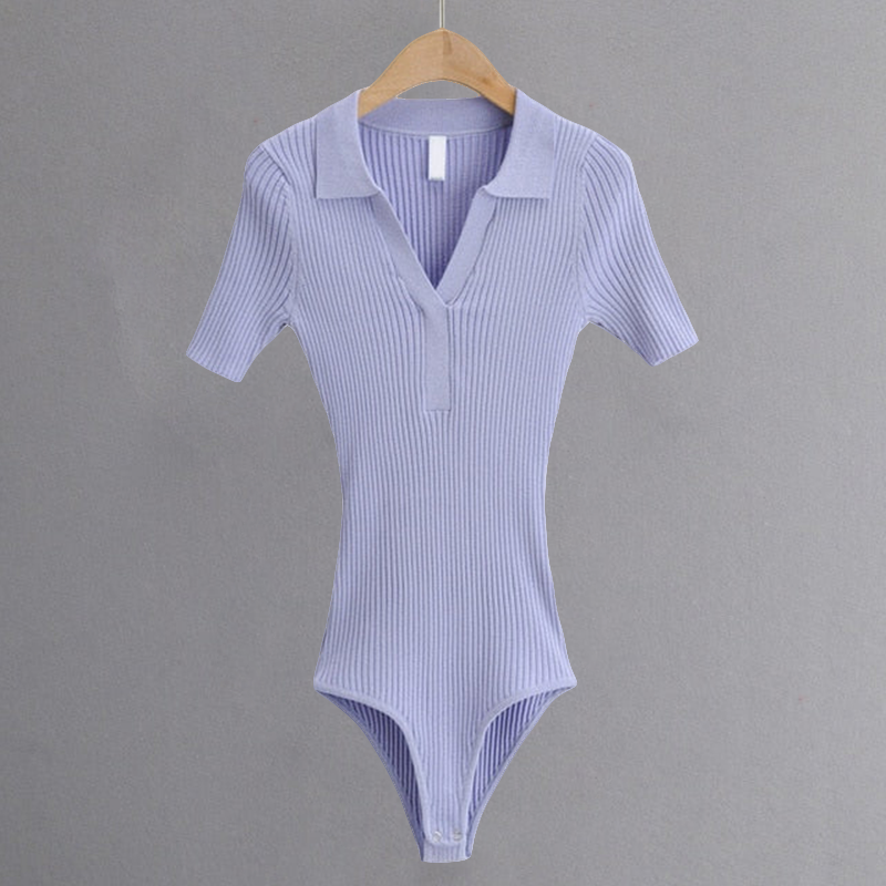 Women's Comfy V-Neck Knit Bodysuit