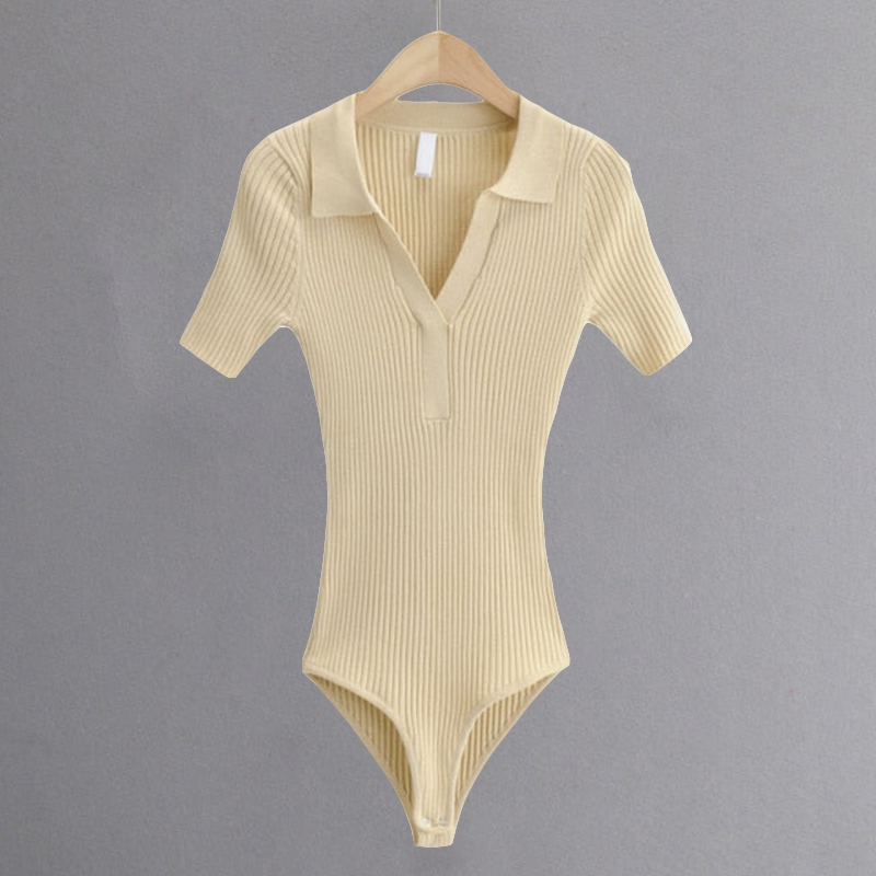 Women's Comfy V-Neck Knit Bodysuit