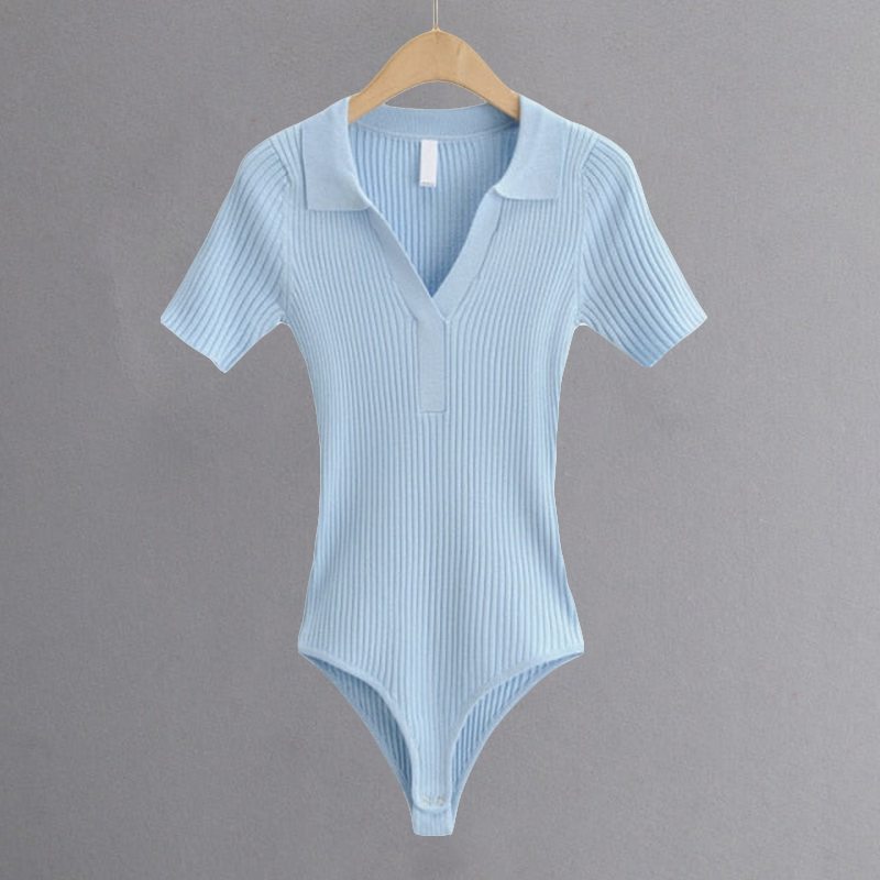 Women's Comfy V-Neck Knit Bodysuit