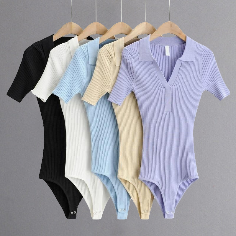 Women's Comfy V-Neck Knit Bodysuit