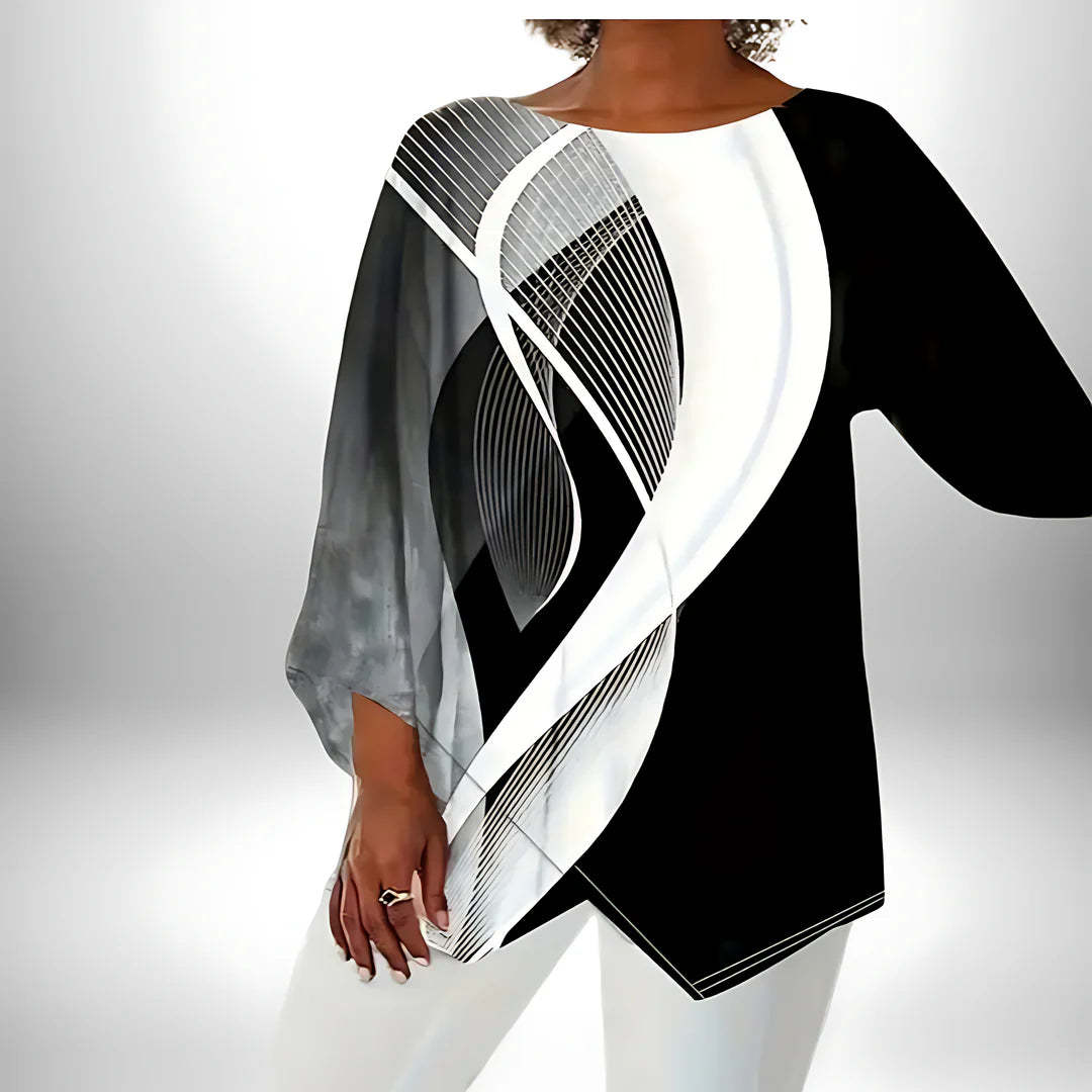 Geometric Long Sleeve Top for Women
