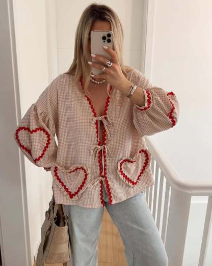 Retro Loose Heart Blouse