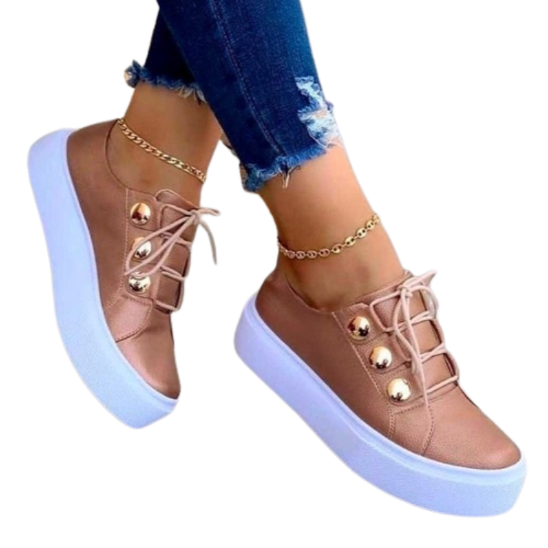 Orthopedic Women Shoes Arch Support Breathable Comfortable Round Toe Box Lace Up Anti-Slip Fashion Shoes