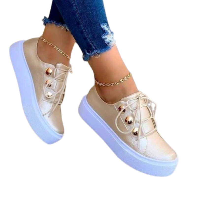 Orthopedic Women Shoes Arch Support Breathable Comfortable Round Toe Box Lace Up Anti-Slip Fashion Shoes