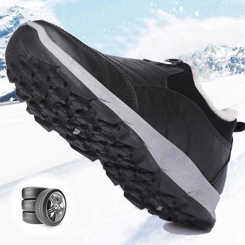 Orthopedic Snow Boots For Men Plush Slip-on Winter Shoes