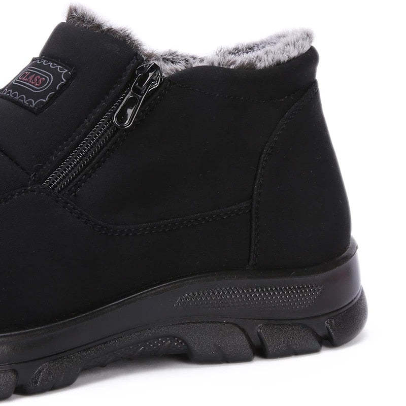 Orthopedic Snow Boots For Men Velvet Warm Ankle Shoes