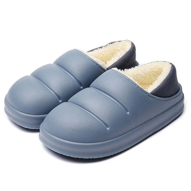Winter Women Fur Slippers Waterproof Warm Plush Indoor Home