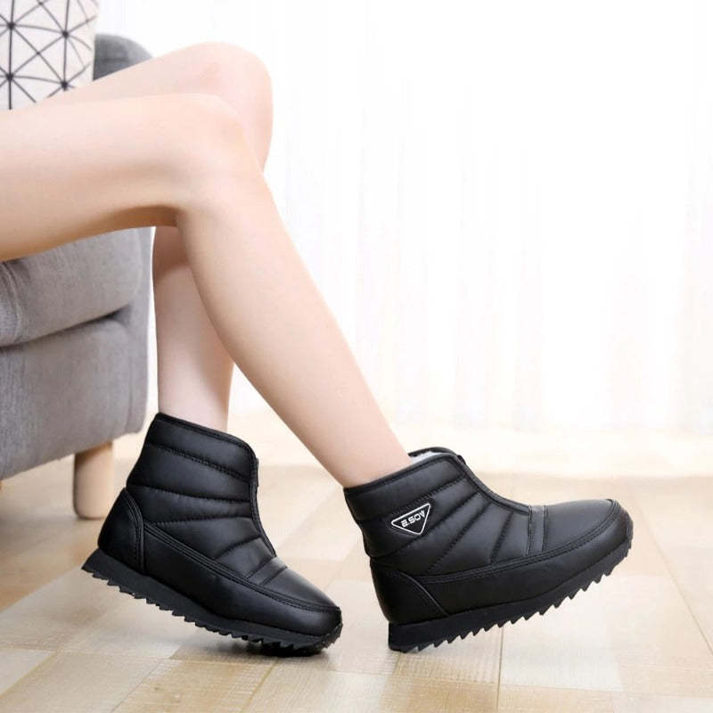 Women Zipper Orthopedic Shoes Plush Snow Ankle Boots