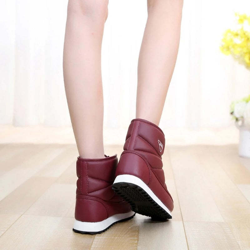 Women Zipper Orthopedic Shoes Plush Snow Ankle Boots