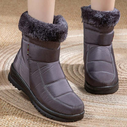 Women Casual Fur Snow Boots Nonslip Zipper Orthopedic Shoes