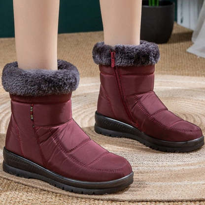 Women Casual Fur Snow Boots Nonslip Zipper Orthopedic Shoes