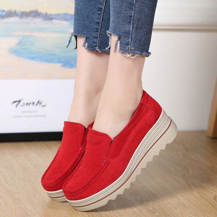 Wide Feet Orthopedic Suede Leather Shoes for Women