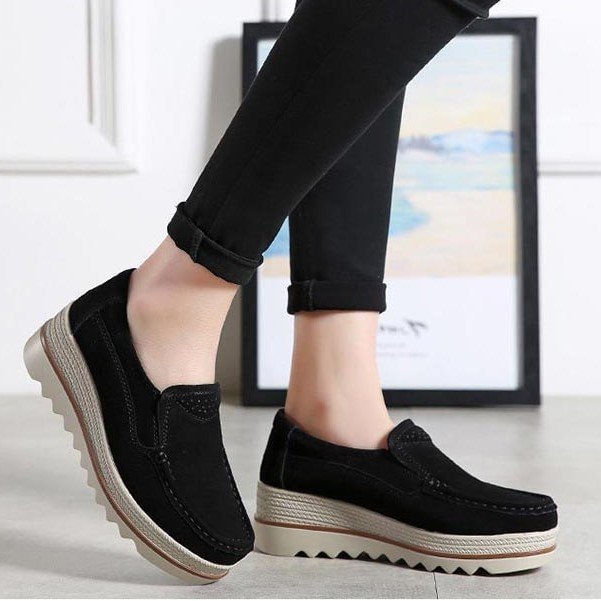 Wide Feet Orthopedic Suede Leather Shoes for Women