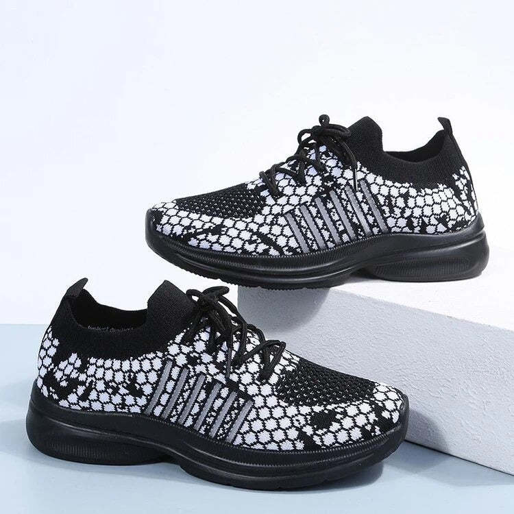 Women Running Orthopedic Shoes Mesh Elastic Collar Thick Platform Sneakers