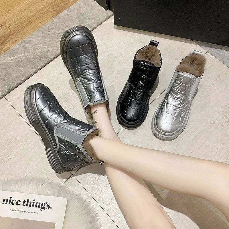 Women Orthopedic Casual Fur Ankle Boots Winter Shoes