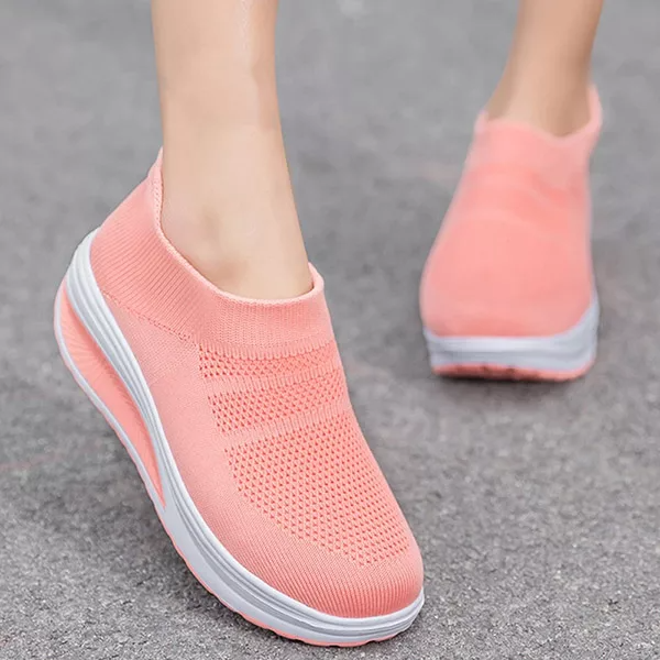 Women’s Slip On Mesh Sneakers Thick Sole Shoes