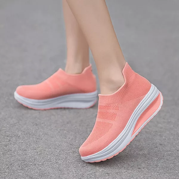 Women’s Slip On Mesh Sneakers Thick Sole Shoes
