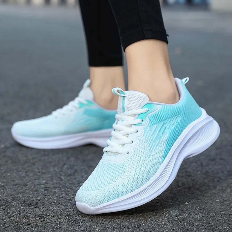 Women Orthopedic Shoes Thick Sole Gradient Colorful Sports Sneakers