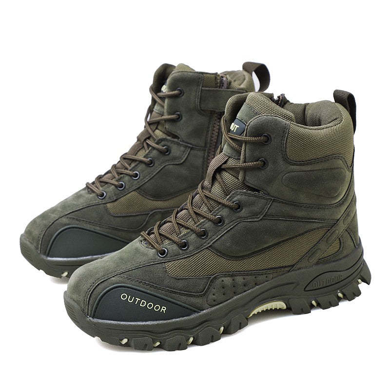 Men Army Winter Boots Leather Trekking Orthopedic Shoes