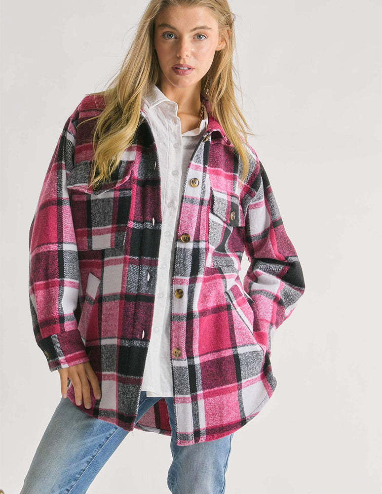 Plaid Charm OverSized Shirt Jacket