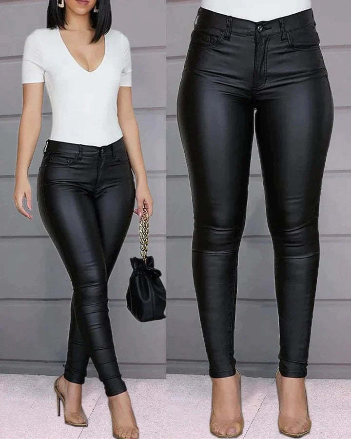 Faux Leather Stretch Pants