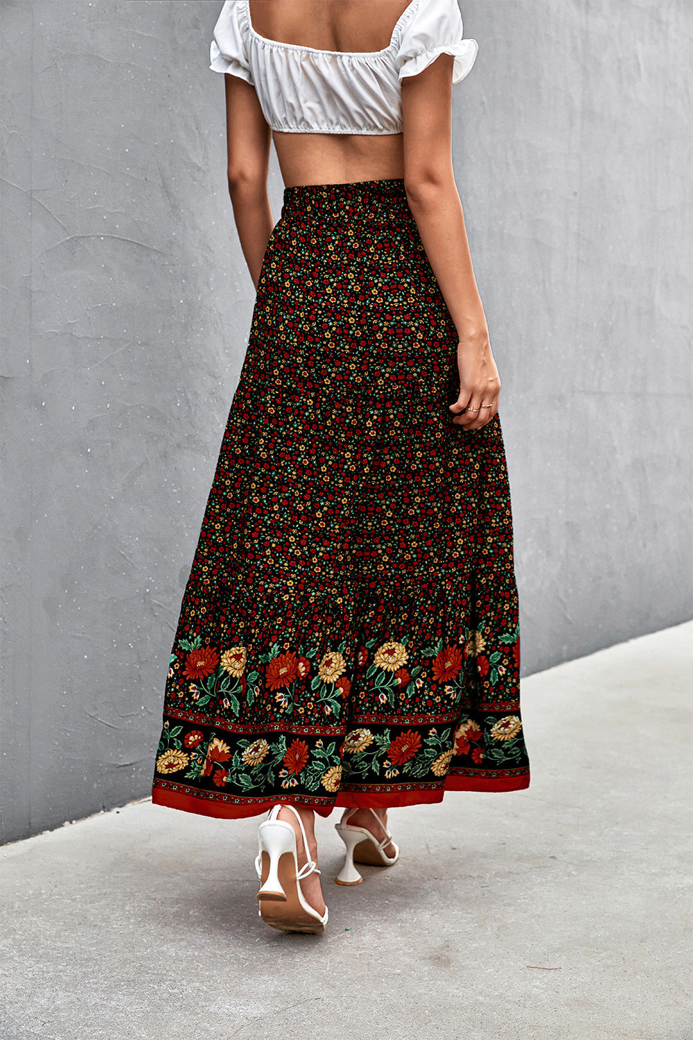 Hemian  Floral Maxi Skirt