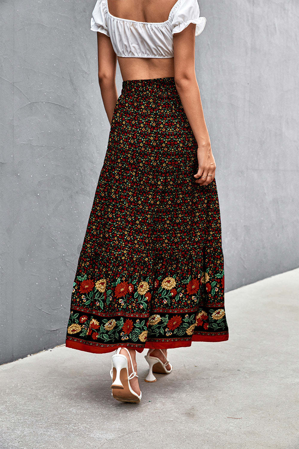 Hemian Floral Maxi Skirt