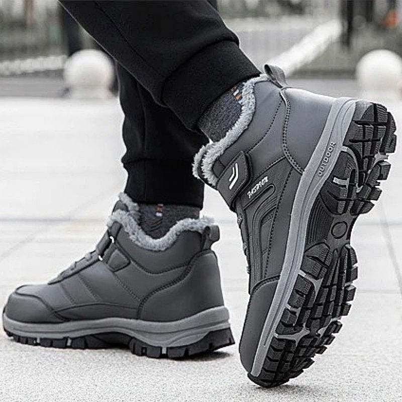 Men Velcro Fur Ankle Boots Waterproof Orthopedic Shoes