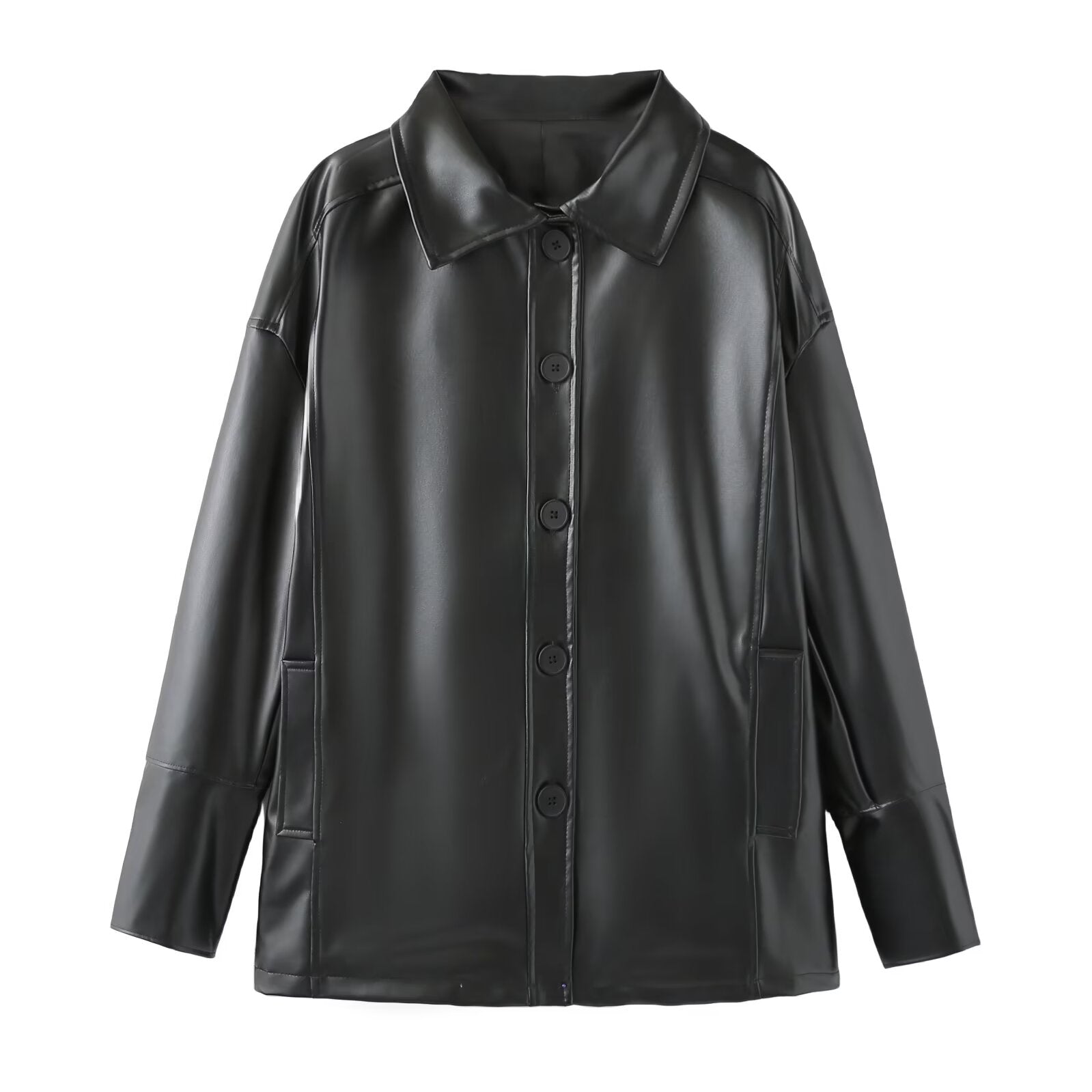 Vegan Leather Trench Coat