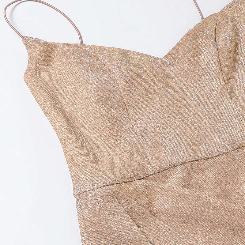 Elegant V-Neck Sequin Dress