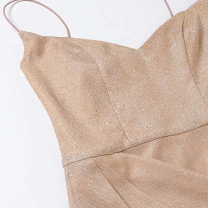 Elegant V-Neck Sequin Dress
