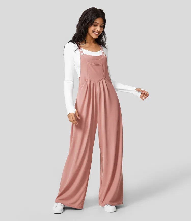 Casual Overall Wide-Leg Pants
