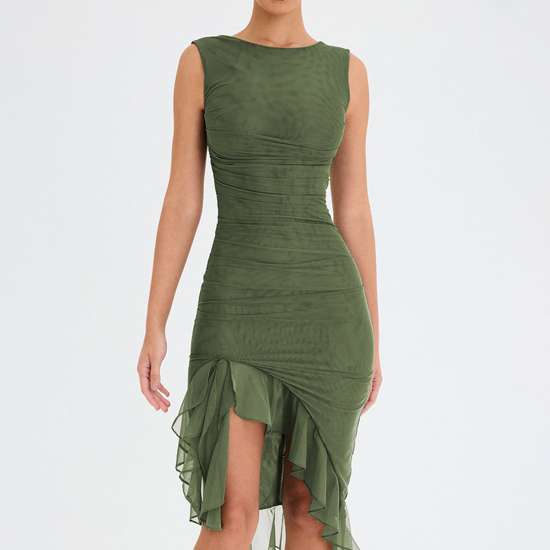 Ruffle Hem Cocktail Dress