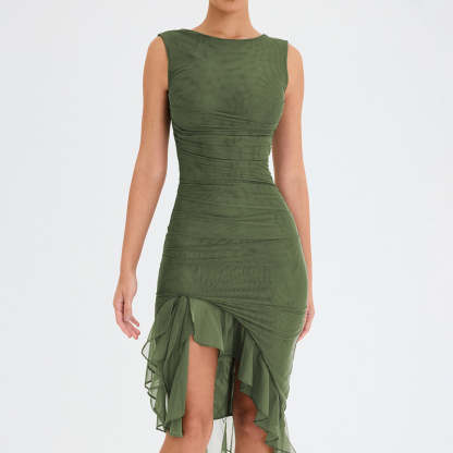 Ruffle Hem Cocktail Dress