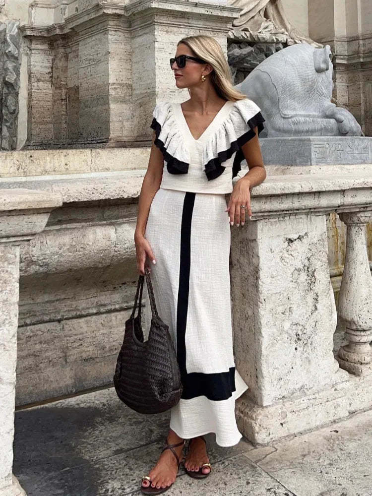 Chic Ruffled Maxi Dress