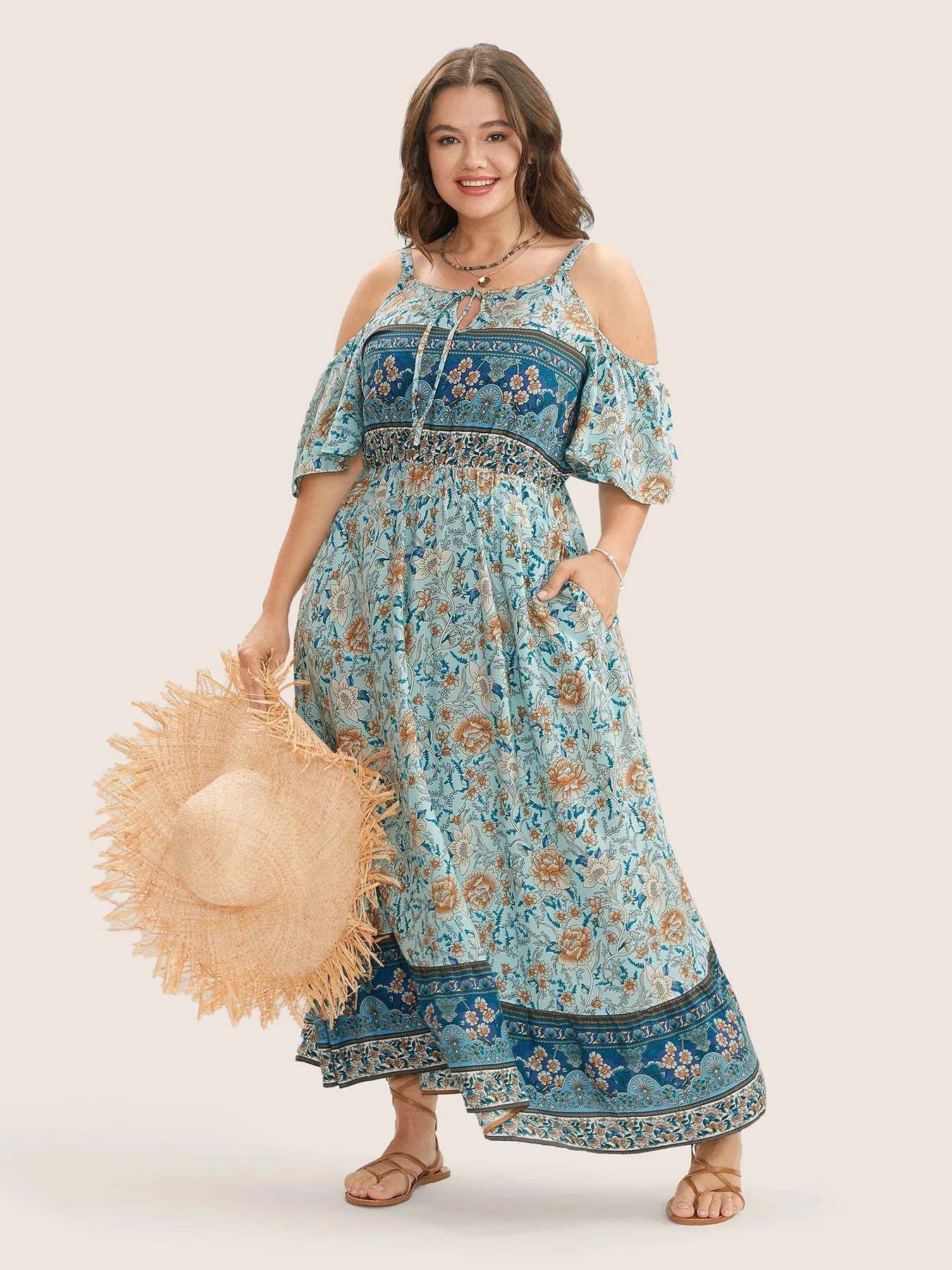hemian Floral Maxi Dress