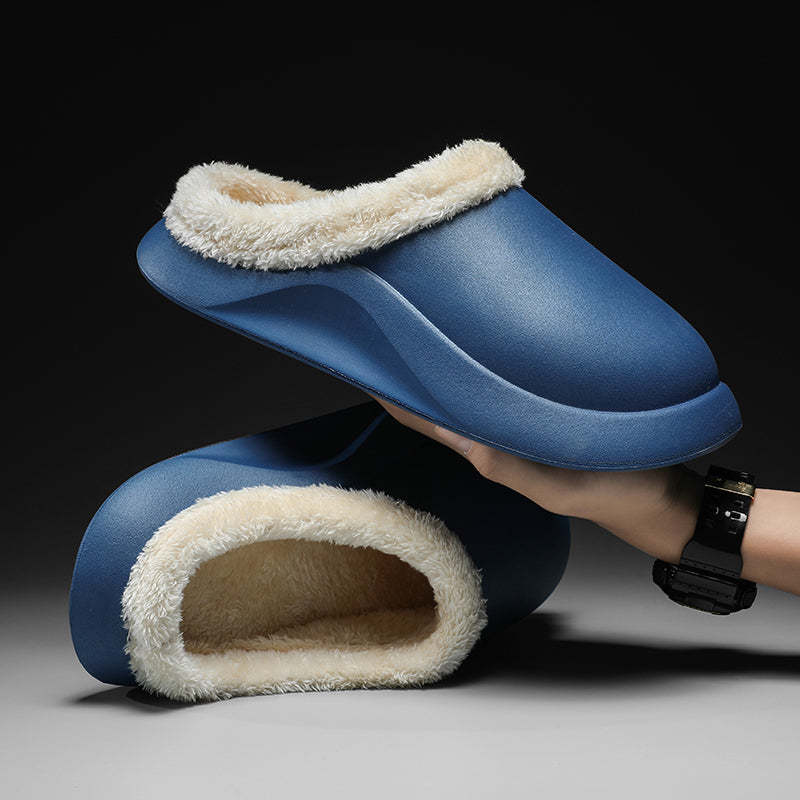 Waterproof Men Slippers Anti-slip Plush Home Footwear