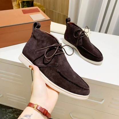 Casual Suede Lace-up Flat Desert Boots