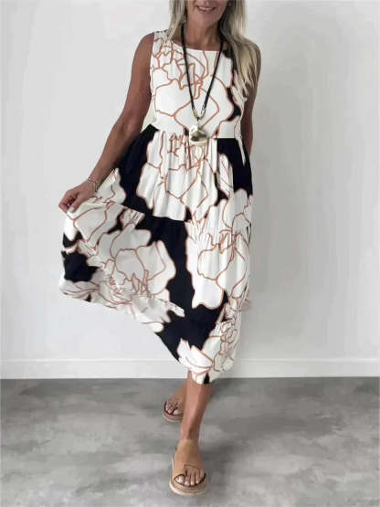 Patterned Midi Dress