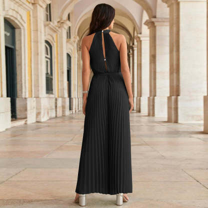 Pleated Jumpsuit With Belt
