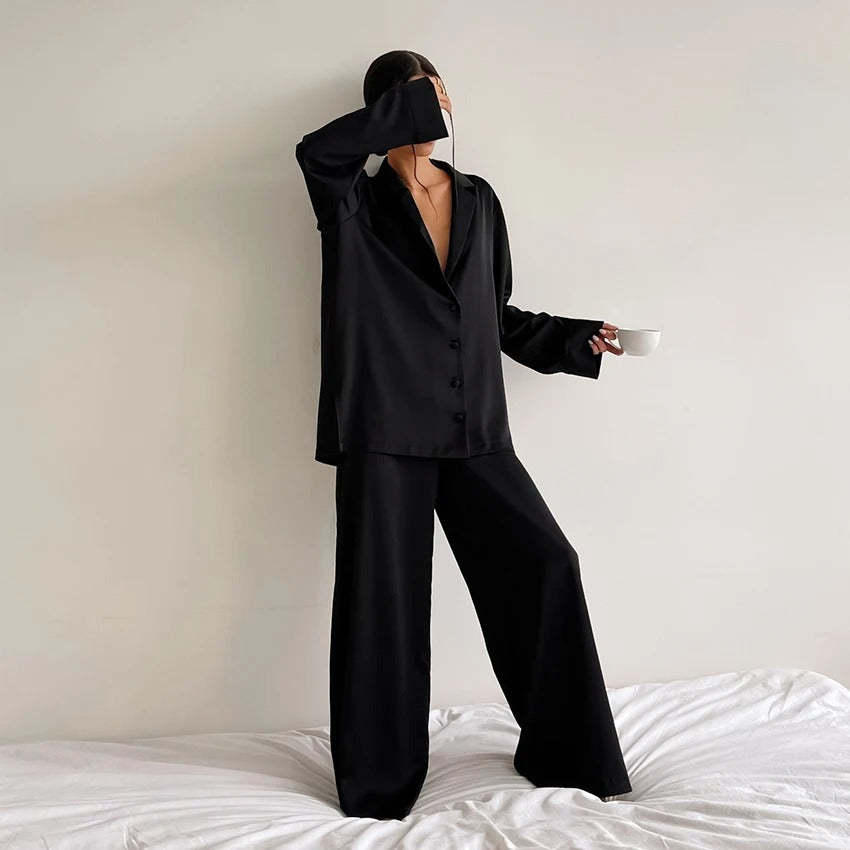 Silky Elegance OverSized Pajama Set