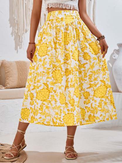 Floral Midi Summer Skirt