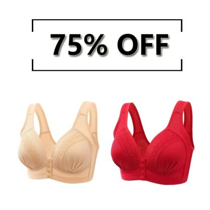 Front Button Breathable Skin-Friendly Cotton Bra
