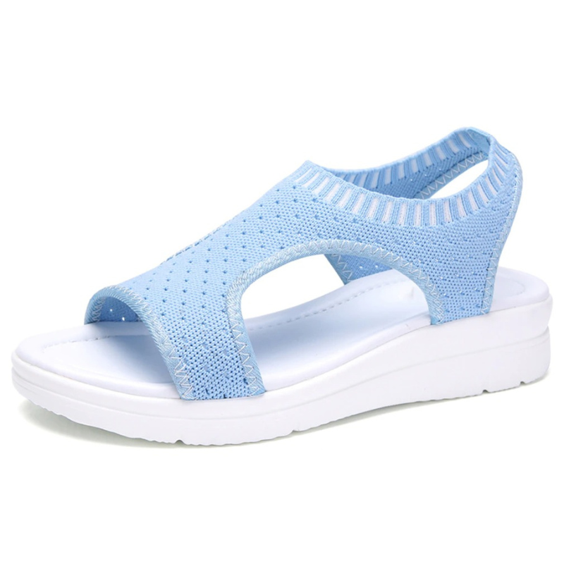 Breathable Peep Toe Light Mesh Flat Tennis Sandals For Women