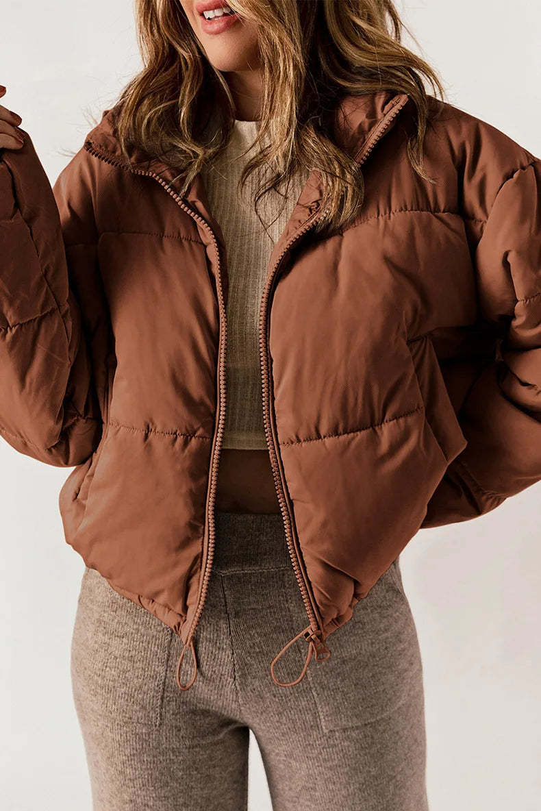 Puffer Jacket with Cinched Waist