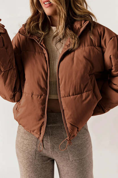 Puffer Jacket with Cinched Waist
